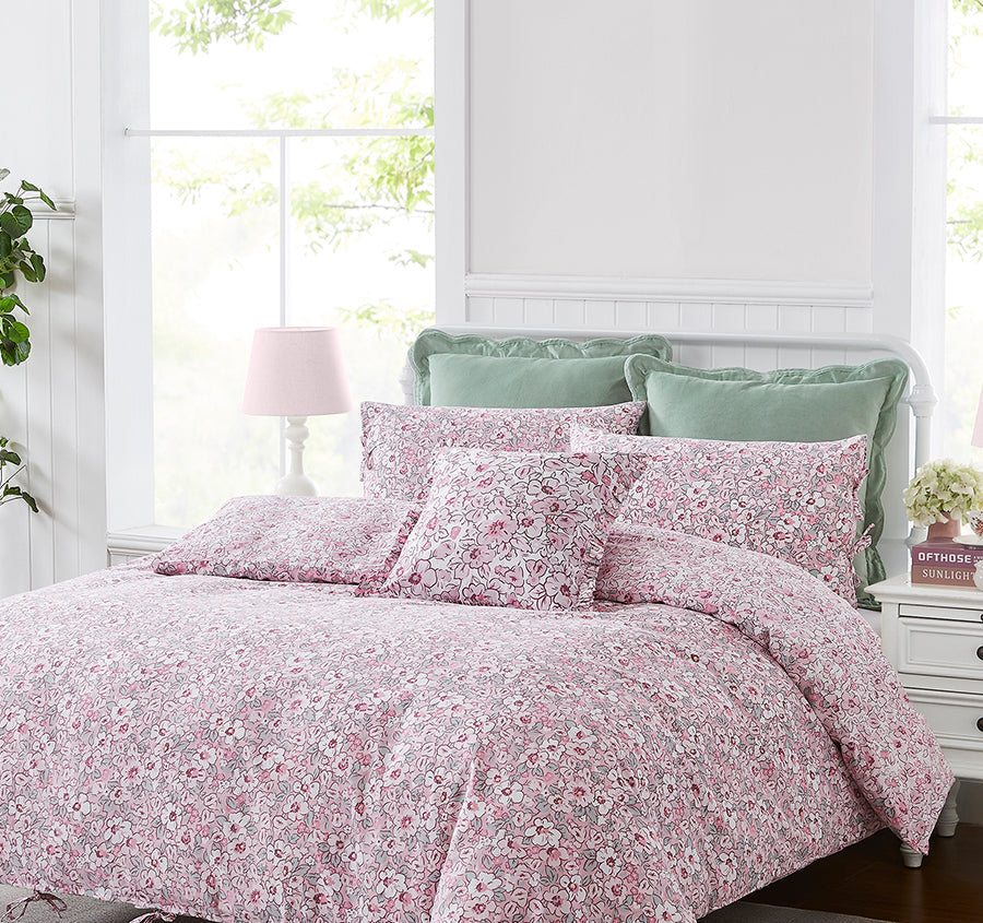 Libby Quilt Cover Set Range Pink