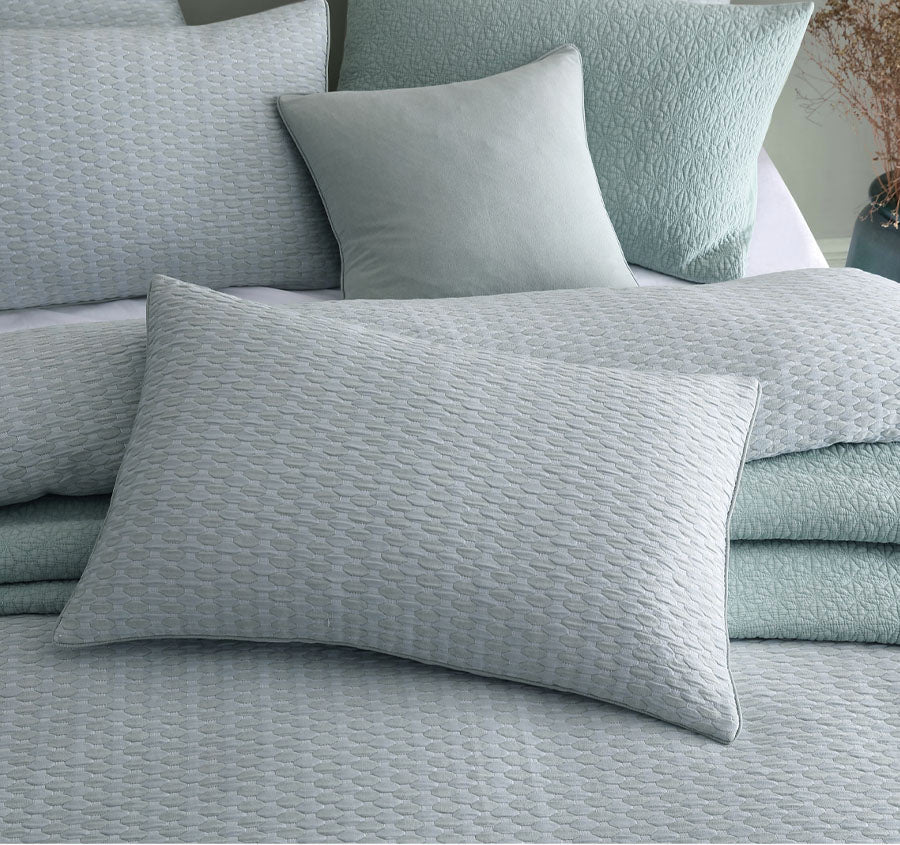Frankie Quilt Cover Set Range Sage